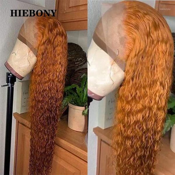 

orange curly lace front human hair wigs with baby brazilian 13x6 pre plucked hairline for black women1, Black;brown