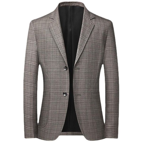 

men's suits & blazers business clothing male blazer masculino 2021 fall and winter british style plaid for men suit jacket casual dress, White;black