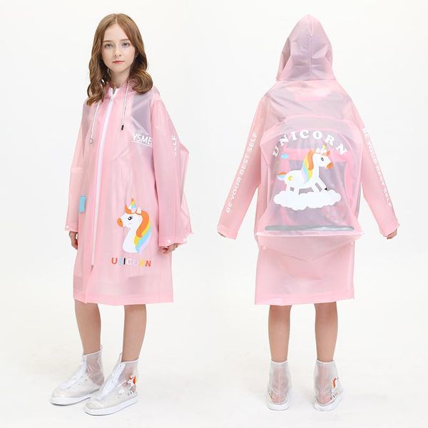 

raincoats kids waterproof plastic raincoat impermeable hooded backpack reusable fashion lightweight bg50rc