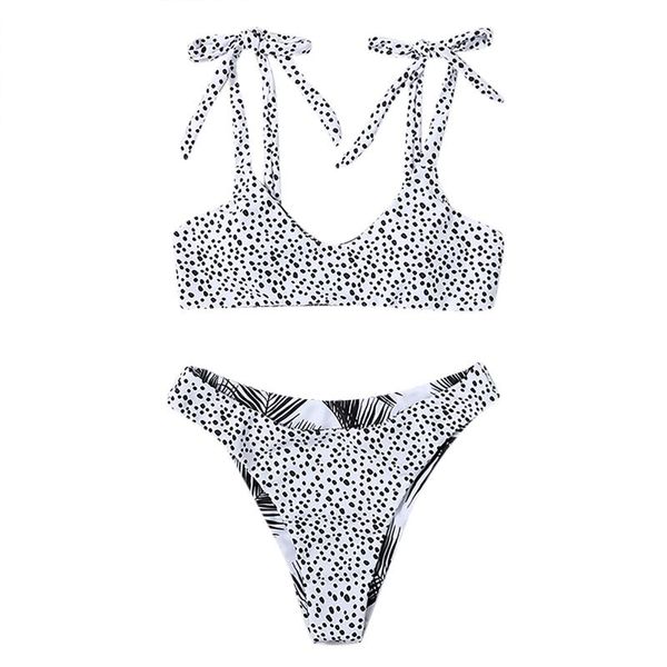 

low waist women's bikini set two pieces swimsuit printed bikinis para mujer female harajuku vintage bathing suit swimwear, White;black