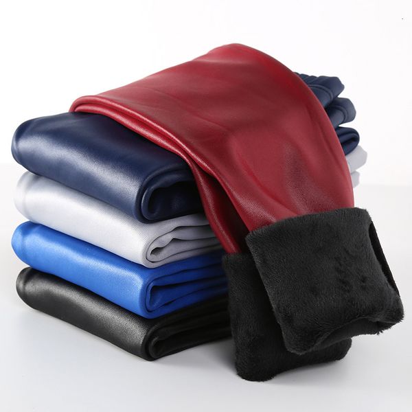 

trousers winter girls leggings warm leggins girl faux leather pu pants kids children getry pantalones fille hiver leguin infantil trouser gm, Blue