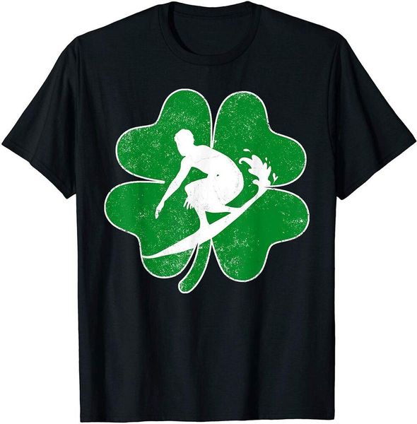 

Vintage Surfing Shamrock Surfing Irish St Patricks Day T-Shirt Size M-5XL, White;black