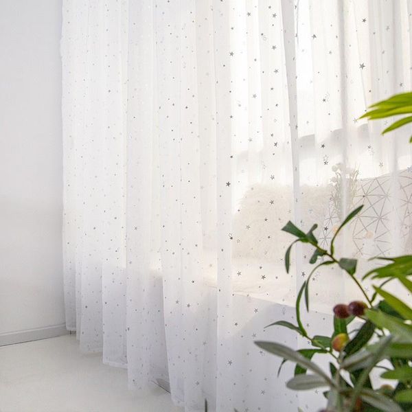 

curtain & drapes modern printed star white sheer thin day for sliding door langsir kitchen living room tulle window darpe