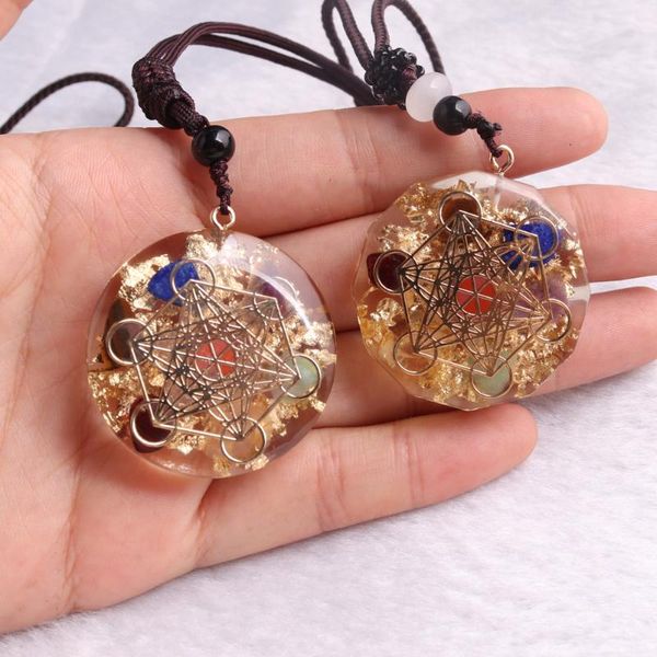 

chains 6/12pcs orgone energy pendant necklace natural charka stone reiki healing meditation pendulum charms jewelry, Silver