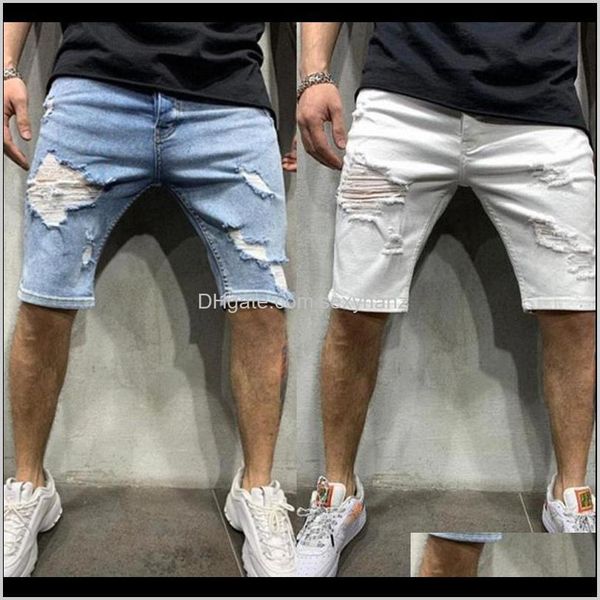 

clothing apparel drop delivery 2021 summer mens stretch short jeans fashion slim fit elastic denim streetwear male hip hop casua, White;black