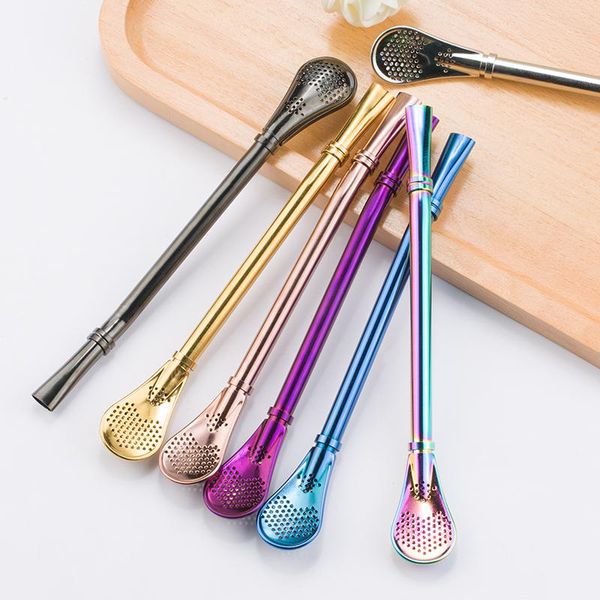 

drinking straws stainless steel metal reusable filtered stirring spoonyerba mate tea bombilla tools bar accessories