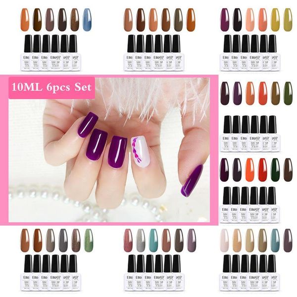 

nail art kits elite99 6pcs shiny gel polish set soak off hybrid varnish for salon manicure kit lacquer