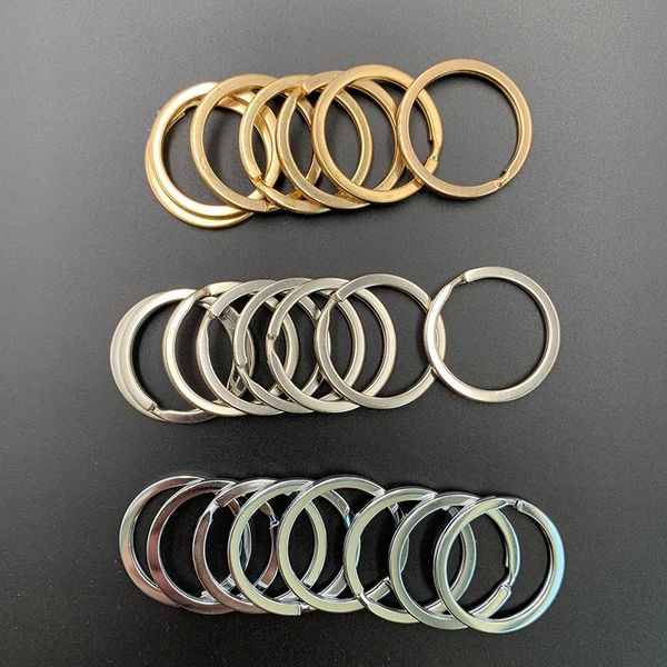 

keychains 20pcs handmade metal key holder 30mm gold silver white k split rings ring chain round circle keychain accessories