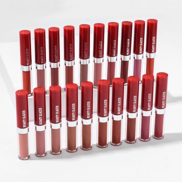 

beauty glazed 20 colors matte lip gloss long lasting non-stick cup velvet waterproof lipstick nude lips makeup 240pcs/lot dhl