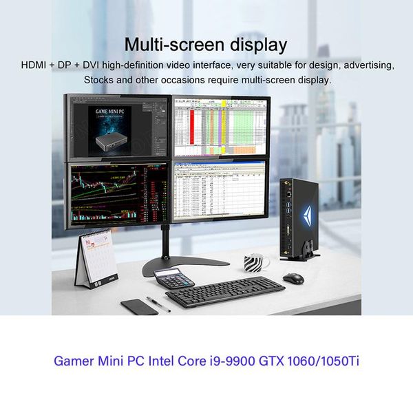

on deskgamer pc intel core i9-9900 gtx 1060/1050ti max 64g ddr4 2t ssd mini tower computer windows 10 4k htpc ac wifi pcs