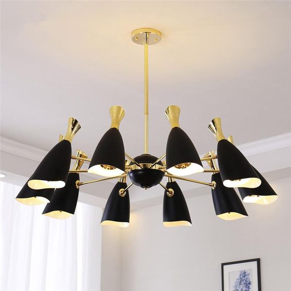 

pendant lamps nordic modern minimalist revolving living room dining bedroom duplex building villa hall exhibition horn chandelier