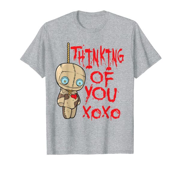 

funny scary doll tshirt creep voodoo doll thinking of you, White;black