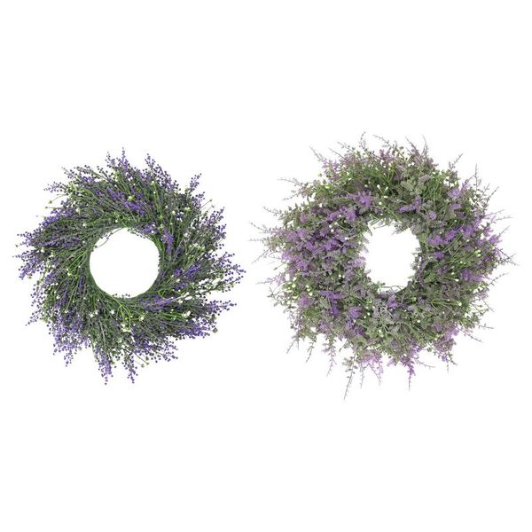 

decorative flowers & wreaths 45cm artificial lavender flower wreath garland door farmhouse wedding decor