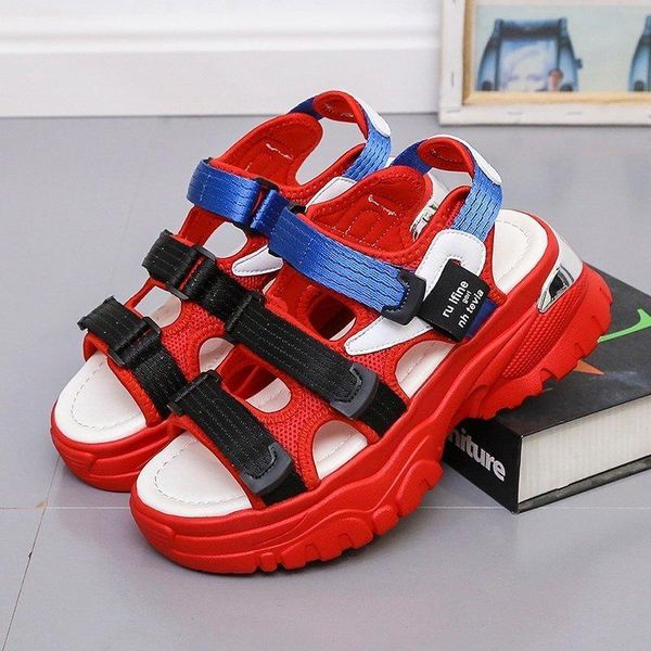 

colorful women sandals 2021 design women's chunky beach shoes fashion platform sandal summer female footwear, Black