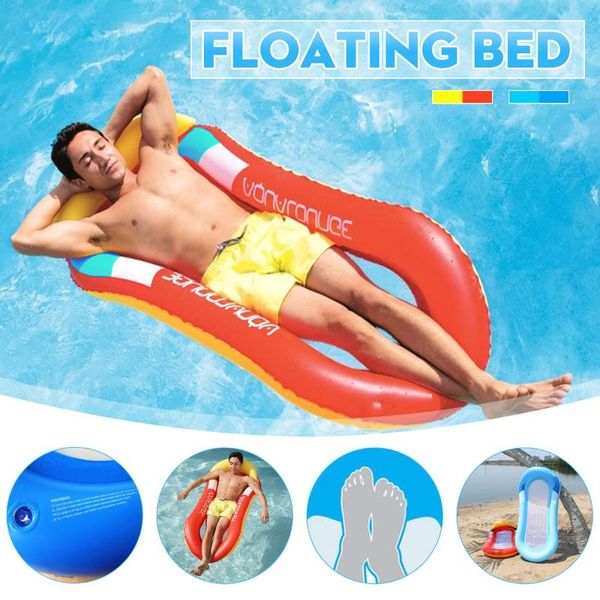 

life vest & buoy reclining chair floating bed lounge hammock water sport backrest float foldable pvc material for lakes beaches swimming poo