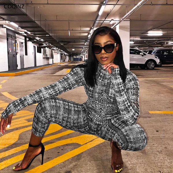 

winter jumpsuits bodysuits outfits for woman turtle neck rompers bodycon clothes overalls clubwear 21404p 210712, Black;white