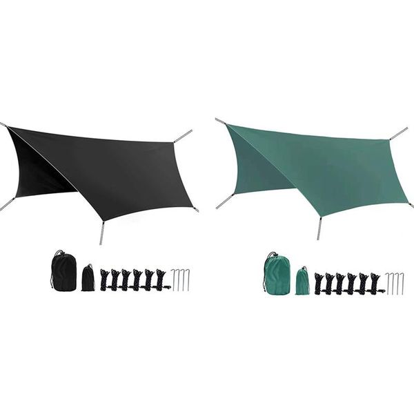 

camping tarp waterproof rain tent essential survival gear sunshade multifunctional outdoor awning 118x118inch tents and shelters