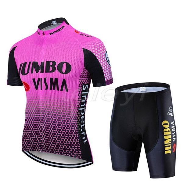 

racing sets 2021 team pink loto cycling jersey 20d bike shorts set mtb ropa mens summer quick dry pro bicycling shirts maillot culotte wear, Black;blue