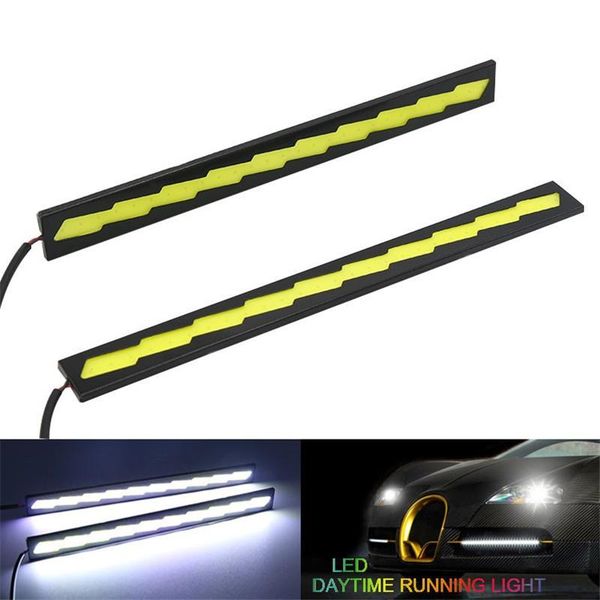 

pair led drl lights strip 12v universal 17cm 2pcs 6000k accessory cob emergency