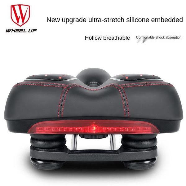 

bike saddles wheel up pvc leather mtb road mountain seats bicycle seat men women pad cycle part with taillights accessories