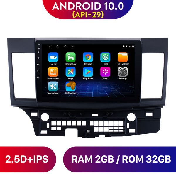 Android 10.0 Car DVD Player Estéreo GPS Navegação Rádio para 2008-2015 Mitsubishi Lancer-ex Quad Núcleo com FM 10.1 