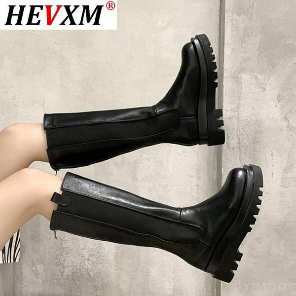 

knee high boots women shoes natural genuine leather platform riding zipper ladies long autumn black 40