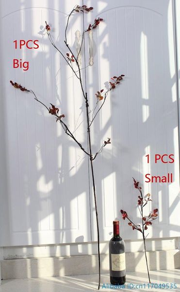 

decorative flowers & wreaths 1 pcs beautiful artificial red leaves plastic dried branch plant home wedding decoration f382