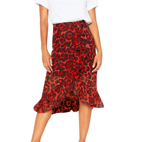 

skirts ummer womens leopard print vintage long women's casual high waist pleated skirt faldas mujer moda 2021 el verano #z4, Black