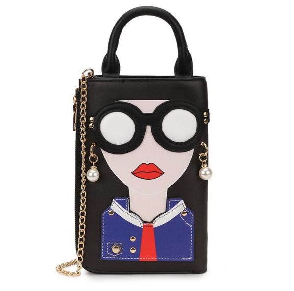 

evening bags woman pattern pearl earrings pu leather fashio ladies totes shoulder bag handbag chain purse female crossbody messenger