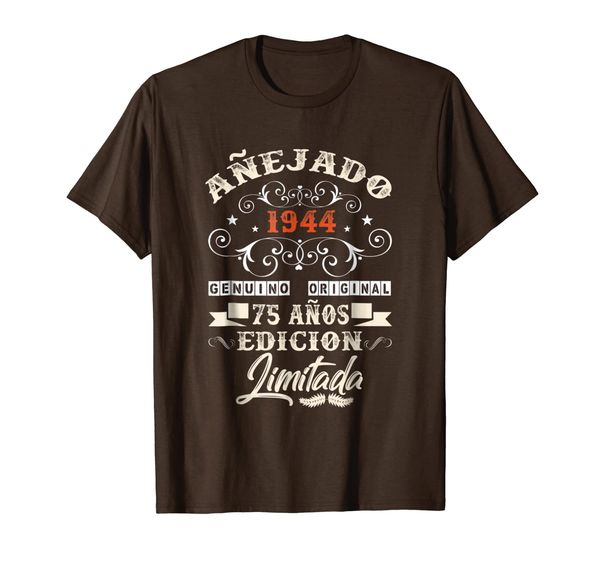 

camiseta cumpleanos 75 t-shirt 1944 75 anos original anejado, White;black