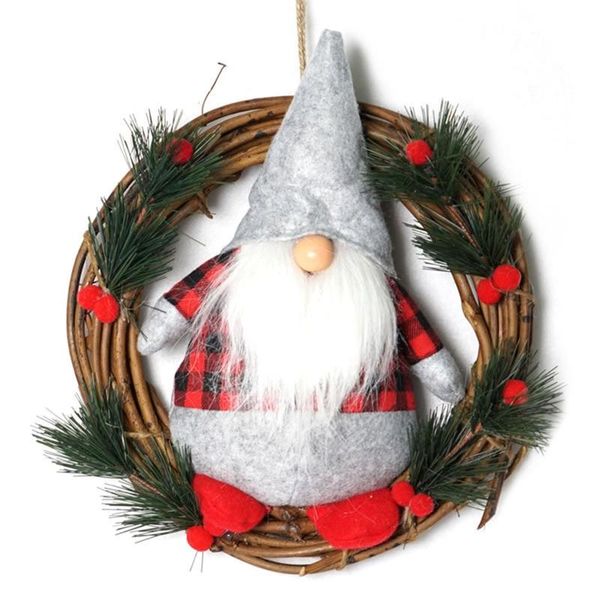 

christmas wreath swedish gnome for front door 10 inch scandinavian tomte santa ornaments window home decorations decorative flowers & wreath