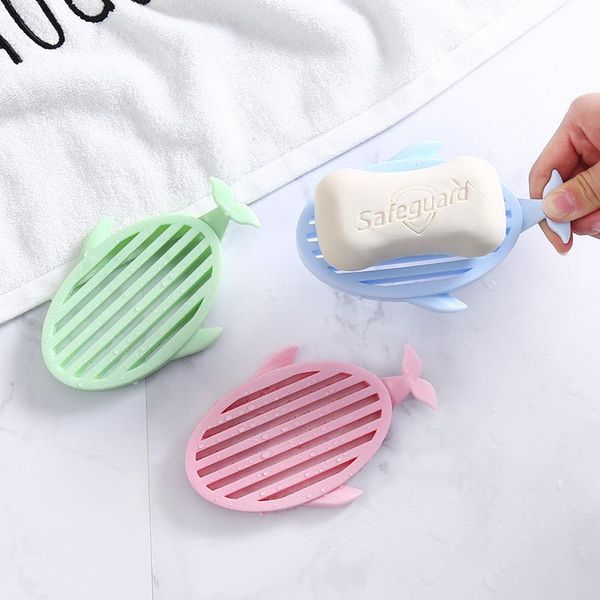 

soap dishes 1pc whale type drain dish simple portable holder plastic box creative household bathroom tools
