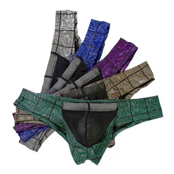 

underpants 5pcs/lots men underwear mesh pu leather transparent lingerie panties erotic briefs string slip homme thongs 2xl, Black;white