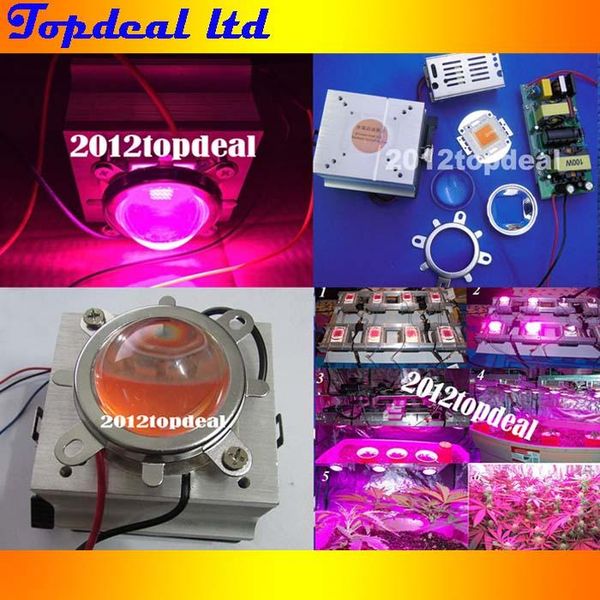 

modules 1set 100w diy led grow light 380-840nm kit,chip,driver,heatsink,cooling fan ,led lens