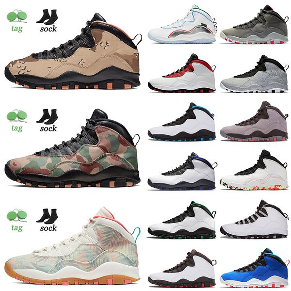 

wholesale 2022 basketball shoes jumpman 10 10s x desert camo ember glow orlando wings tinker chicago fusion red smoke grey trainers sneakers