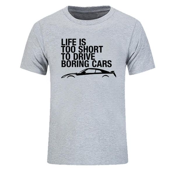 

men's t-shirts summer short sleeve cotton life's too to drive boring cars t shirt men funny casual print round neck male, White;black