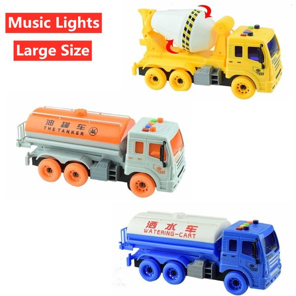 

new design transport vehical with high simulation sound music light effect tank truck sprinkler engineering vehicle large toys