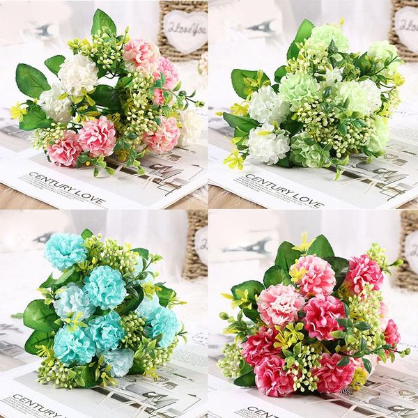 

decorative flowers & wreaths 1 bunch of artificial flower bouquet hydrangea silk dandelion ball fake diy home wedding decoration valentine&#