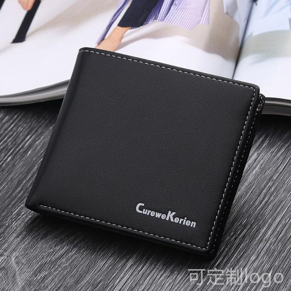 

wallets men's short business leisure ultra-thin wallet, Red;black