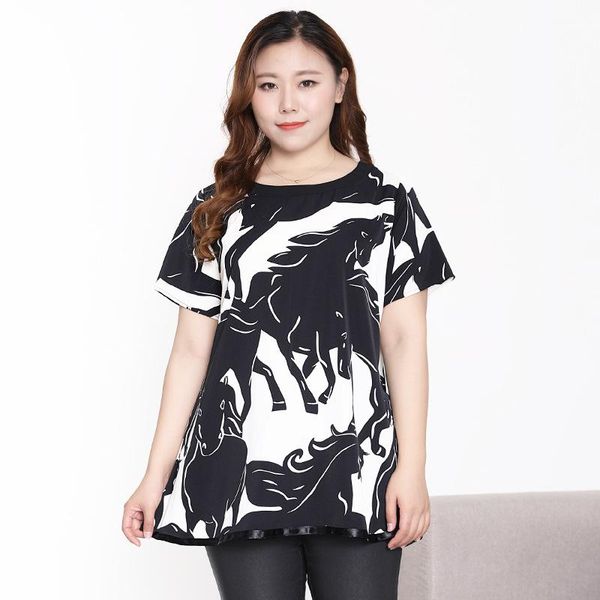 

casual large size shirts women thin mother summer blouses elegant blusas mujer de moda loose 4xl to 10xl plus women's &, White