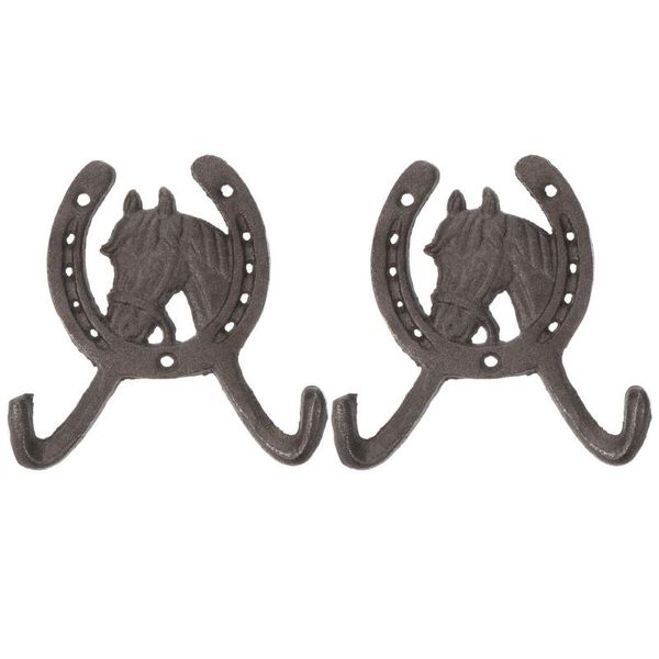 

dog apparel 2pcs vintage decorative hook horseshoe-shaped stylish wall-mounted