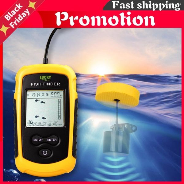 

fish finder 100m lcd portable sonar sensor fishfinder alarm beam transducer sounder with display deeper fishing