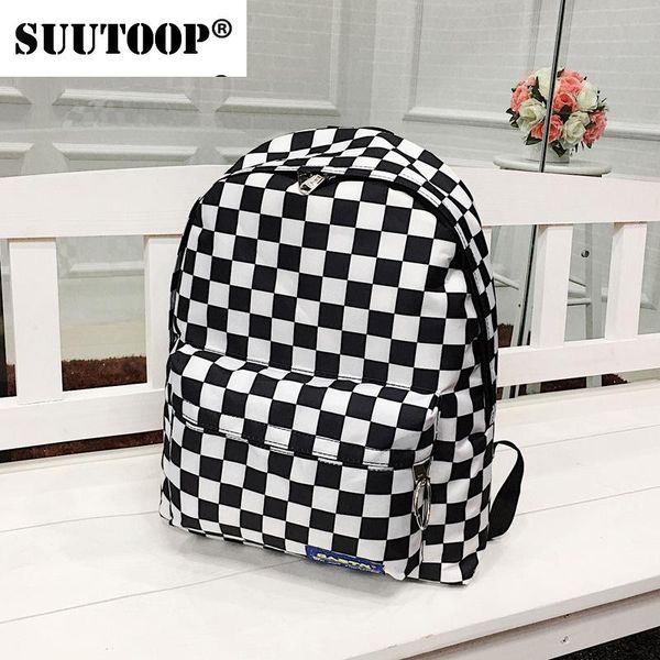 

backpack 2021 plaid nylon women travel female lapbook bag daily pack schoolbags casual rucksack school