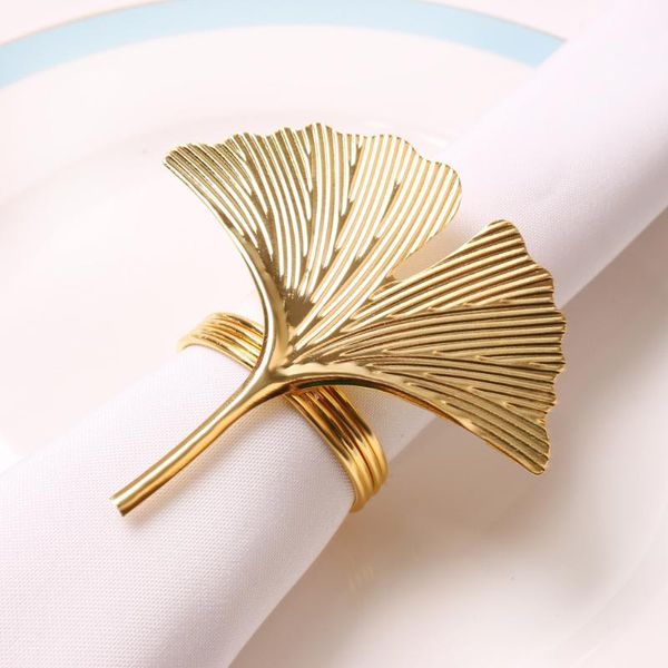 

napkin rings 6pcs ginkgo leaf buckle ring plant mouth cloth