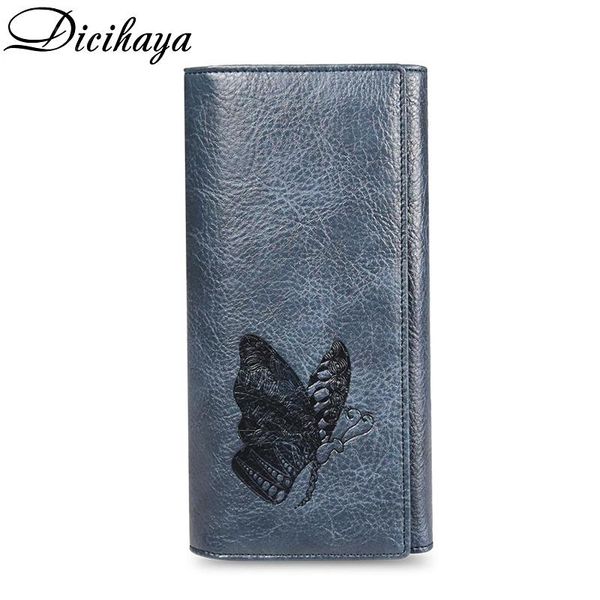 

wallets dicihaya print butterfly women large long wallet leather card holder female purse buckles for, Red;black