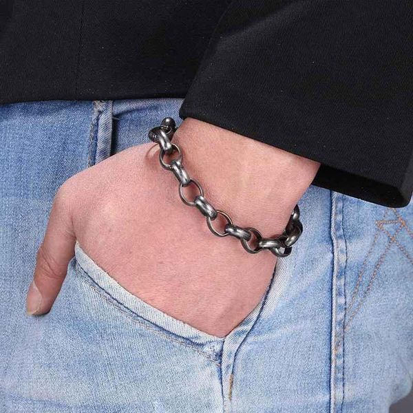 

charm bracelets simple design chain bracelet for men woemnstainless steel gift jewelry gs0082, Golden;silver