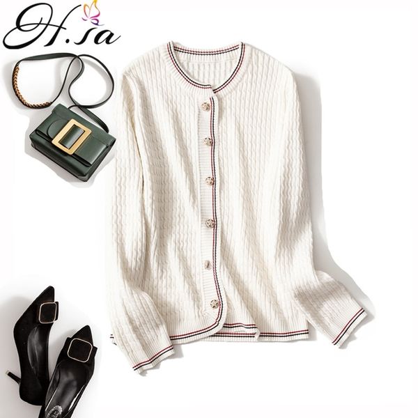 

h.sa autumn women fashion black and white solid jumpers slim knit jacket open stitch ponchoes loose fall sweaters 210417, White;black