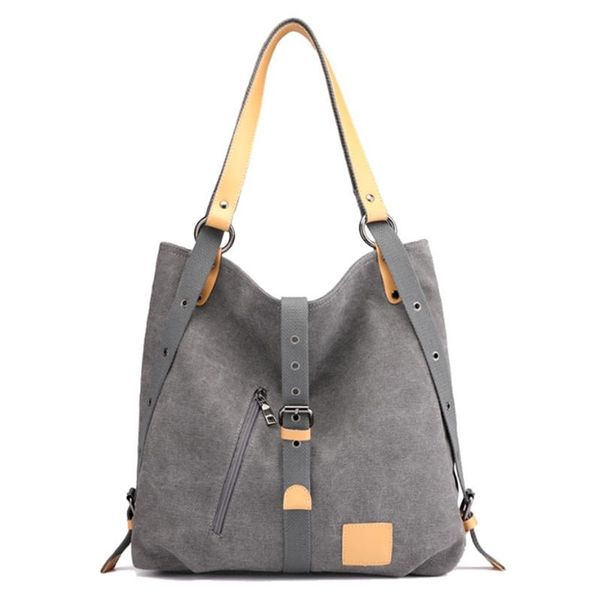 

women canvas backpack shoulder bag fashion multifunctional casual 3 in 1 ladies travel daypack handbags