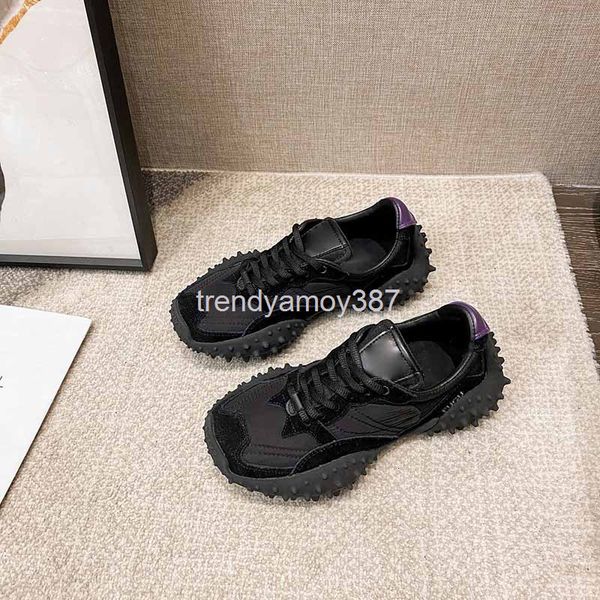 

dress shoes spring and summer lovers men's women's puffer fish color matching thick soled single shoes leisure sports dad cleat so, Black