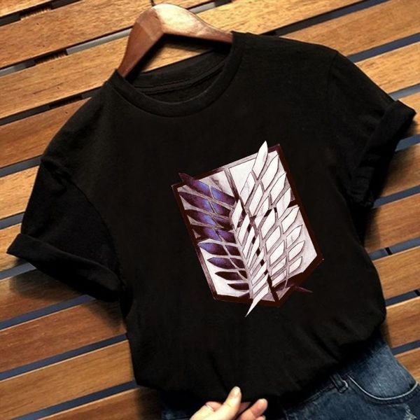 

men's t-shirts 2021 harajuku man attack on titan t shirts tees shirt fashion black short-sleeved aesthetic japanese anime, White;black